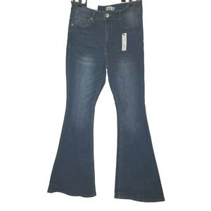 NWT  Wide Leg High Rise Jeans Blue Stretch Women's Rue21 Size 12